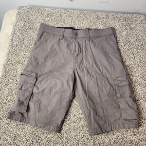 Stanley Men's Gray Cargo Shorts Size 32 Cotton Zip Solid Stretch‎